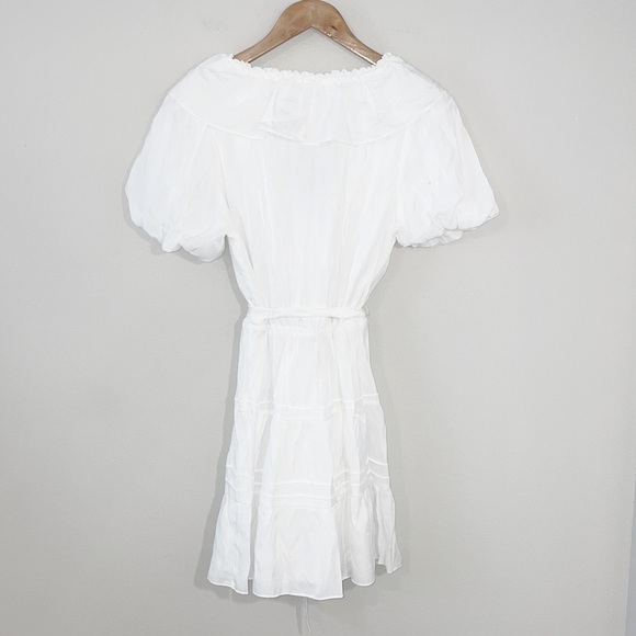 LOVE COLETTE White Puff Sleeve Mini Dress Size Medium Like New! - Picture 5 of 7